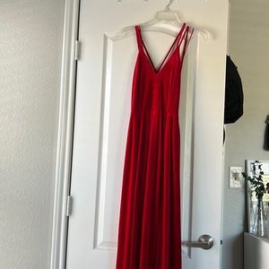 NWT Red velvet floor length dress.